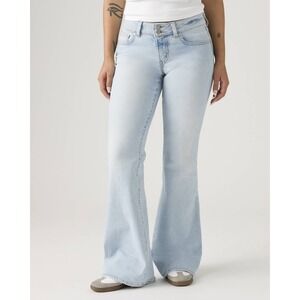 Levis Jeans Womens 28 Superlow Flare Light Wash Blue Low Rise Denim Y2K